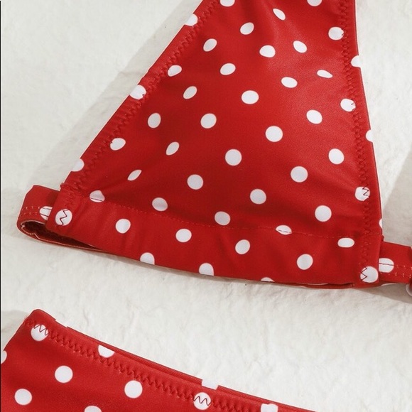 NWT RED WHITE POLKA DOT BIKINI VINTAGE STYLE SWIM - Picture 12 of 16